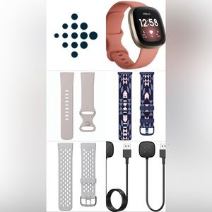 Fitbit Versa 3 Smartwatch w/ 3 Bands & 2 Chargers (retail: $374!)